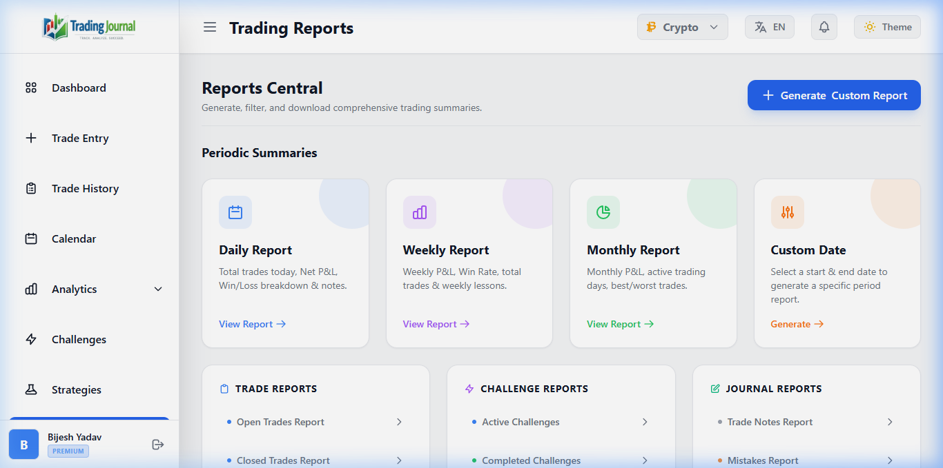 Trading Reports Preview